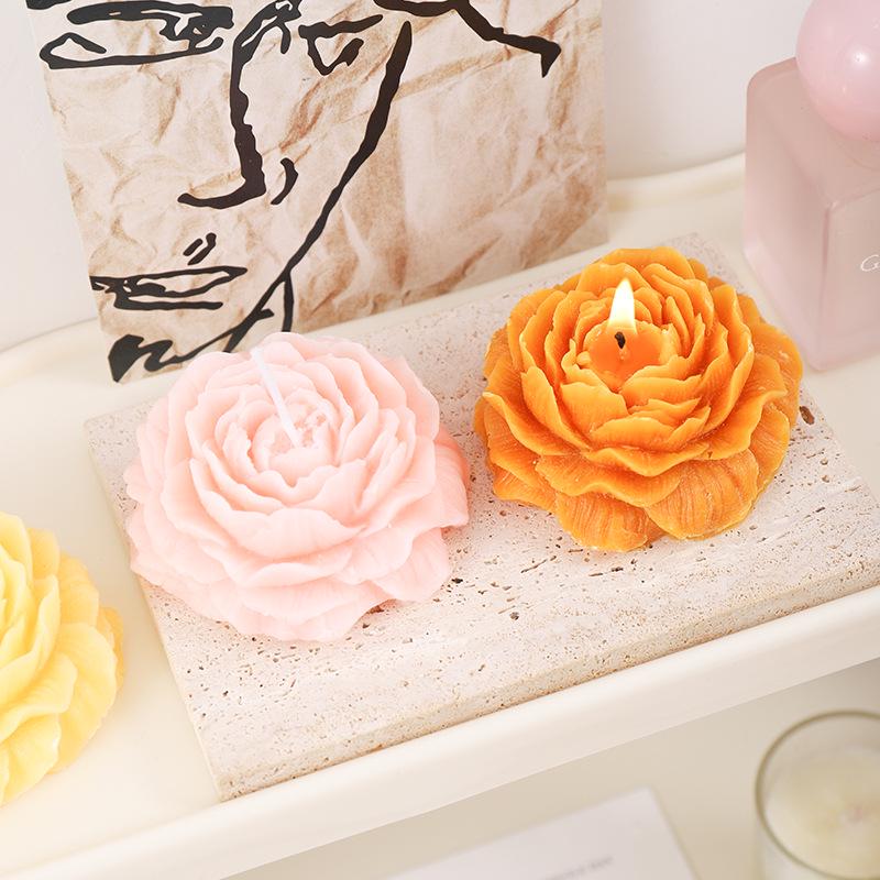 Pfingsrosenförmige Duftkerze - Duftendes Geschenk zum Muttertag
