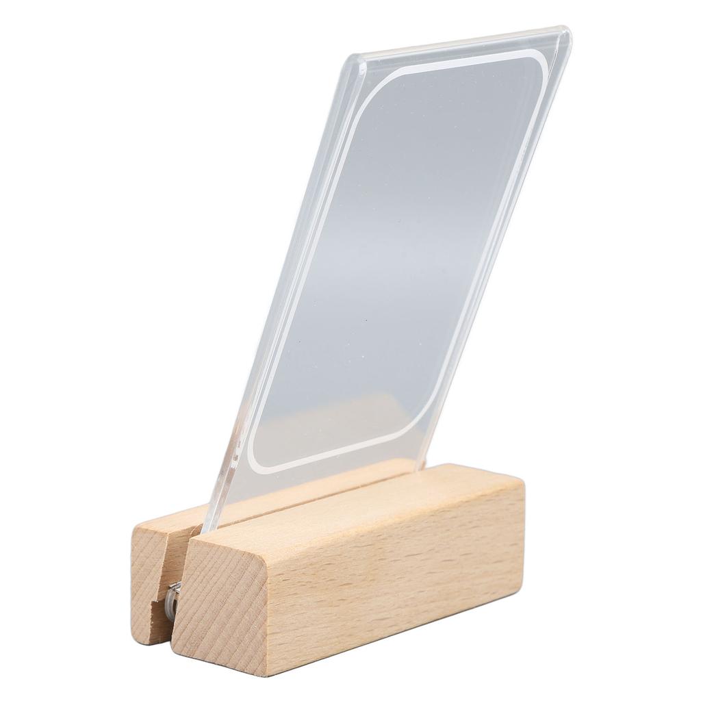 Acrylic Wood Base Picture Frames Warm Light Wooden Clear Acrylic Picture Frame for 3 Inch Photos Movie Tickets