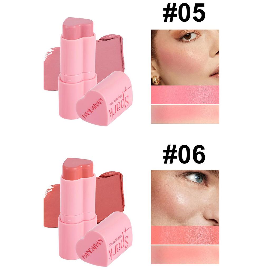 HANDAIYAN Matte Glitter Fard Guancia Ombretto Blush Evidenziatore Stick Rouge Bronzer Impermeabile Penna Contorno Trucco