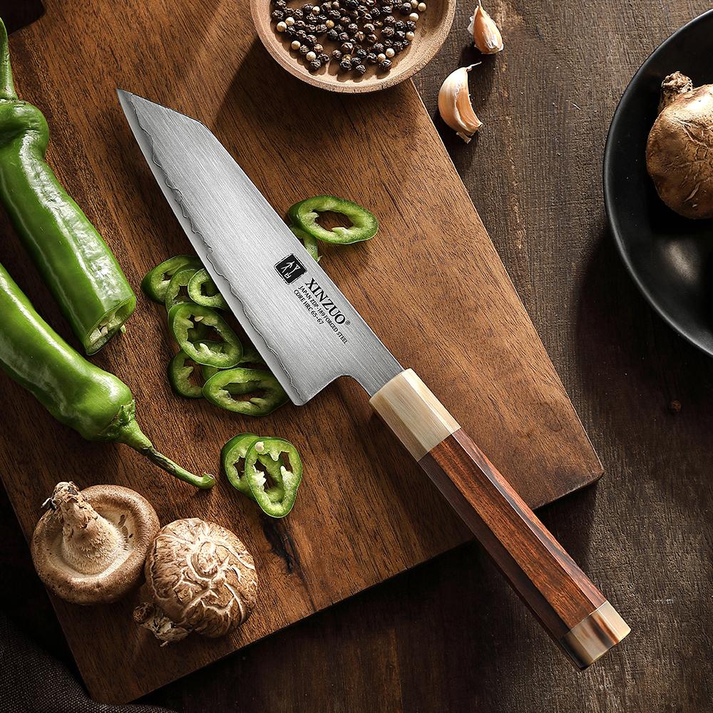 XINZUO 6.5'' Bunka Knife 65-67HRC Stainless Steel Premium Desert Ironwood Handle Ingenious Hand-polished Gift-giving Goodies