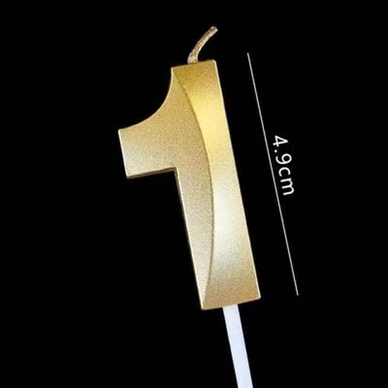 Gold Number Birthday Candles for Baby's First Birthday Cake Decoration Party Dessert Toppers
