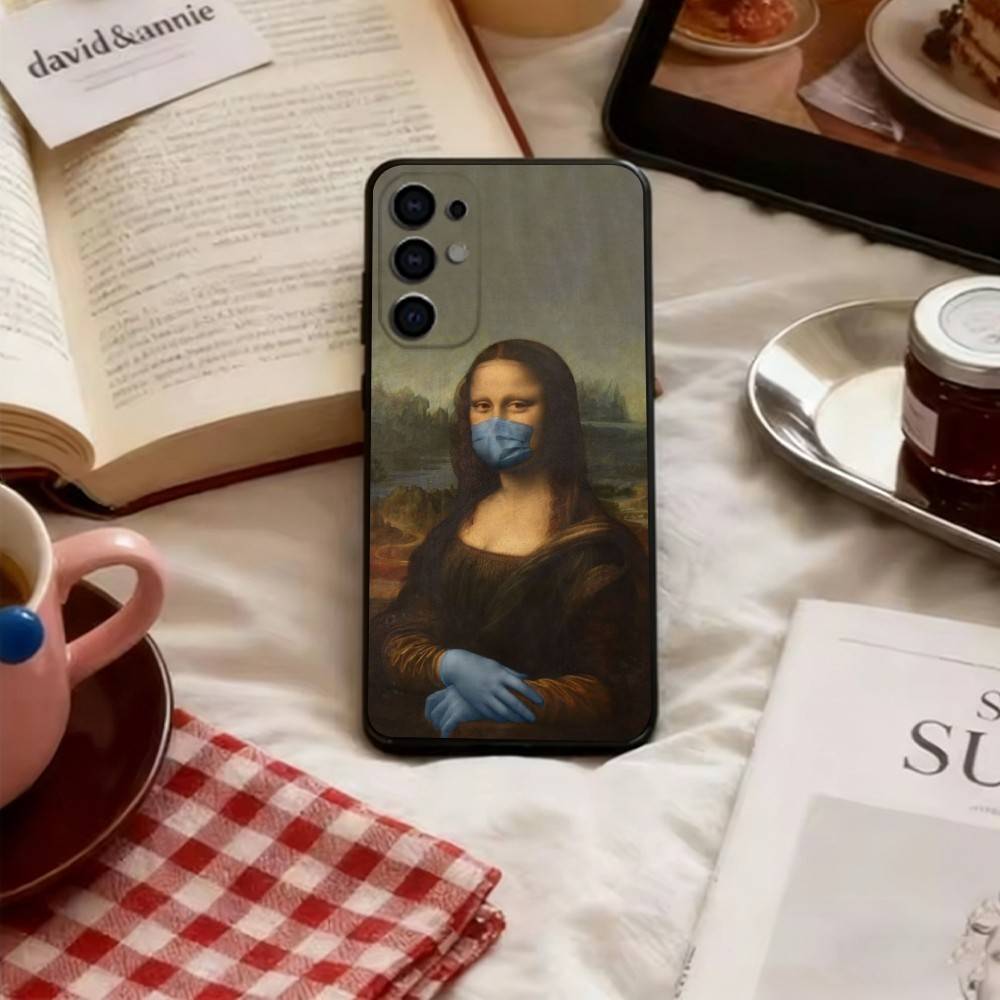 

Humorous M-Mona L-Lisa Art Phone Case For Samsung S25,S24,S21,S22,S23,S30,Ultra,S20,Plus,Fe,Soft Black Cover Samsung S105G