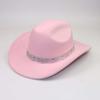 European and American Men's and Women's Western Cowboy Top Hats, Colored Diamonds, Gems, Hollow Felt Hats, Stage Performances, Festival Jazz Hats