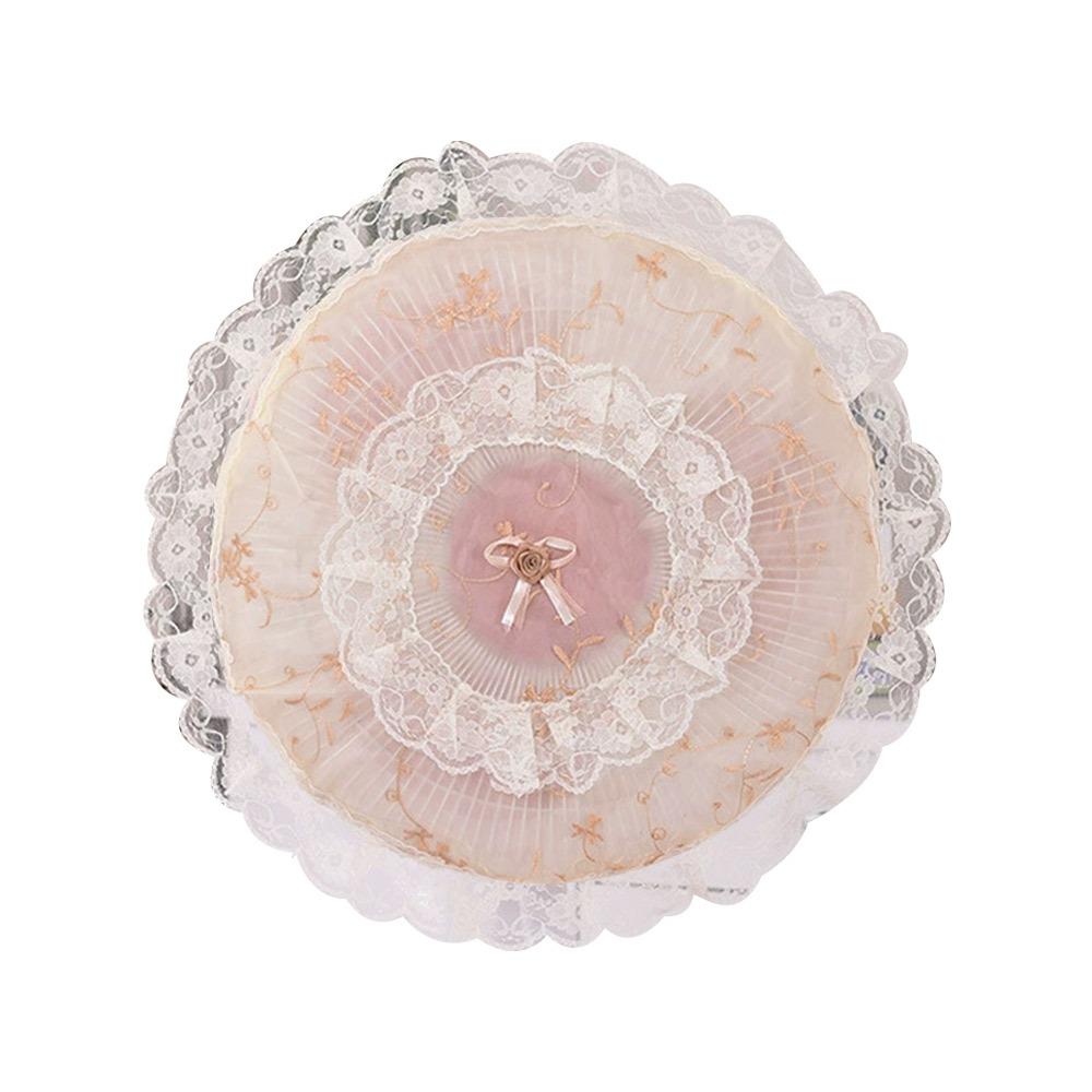 Housse de ventilateur électrique en dentelle et fleurs Anti-pollution Anti-poussière Pour ventilateur sur pied/de bureau Manchon Anti-pincement de main Rond