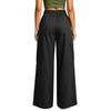 Women Wide Leg Cargo Pants High Waist Button Detail Loose Fit Casual Trousers with Side Pockets and Pleated Design