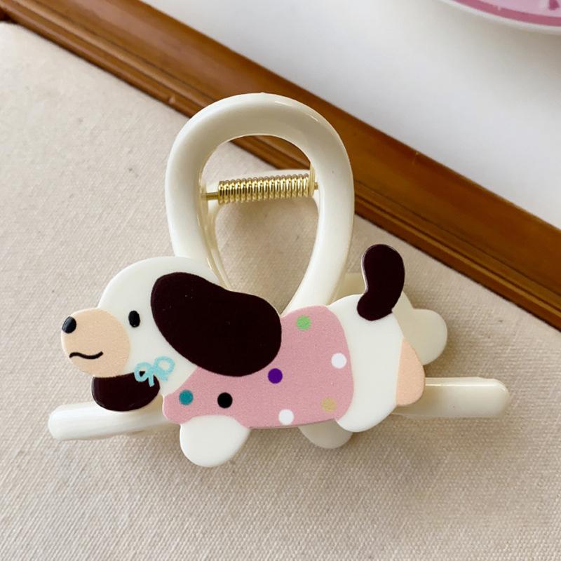 1pc New Cute Animal Dog Claw Clip Women's High-end Feeling Hair Clip Half-up Hair High Ponytail Shark Cl Headpiece