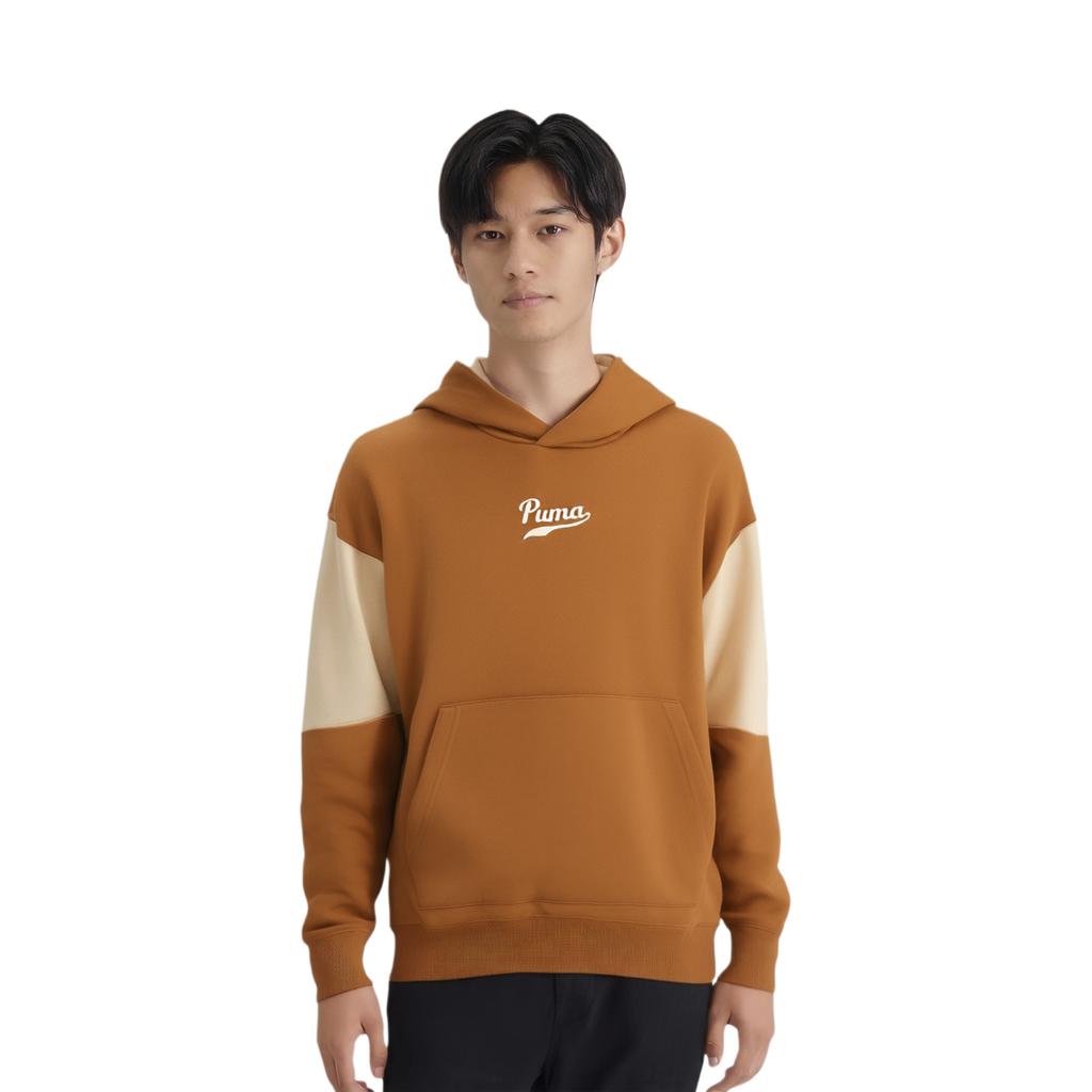 Puma Casual Comfortable Skin-Friendly Hooded Sports Splicing College Style Sweatshirt Men Sweatshirt Khaki 536786-97