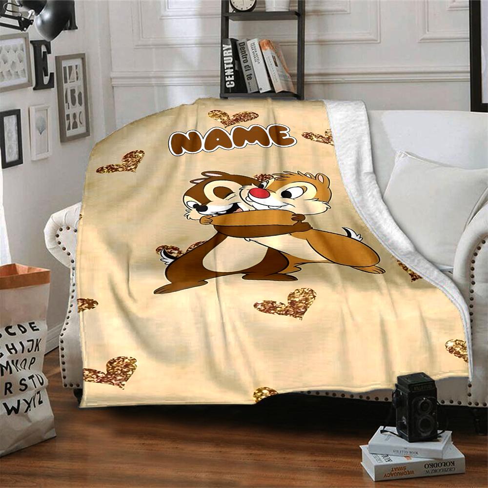 Custom Name "Adventurous Forest Friends" blanket for Couch & Bed, Plush Cozy Fuzzy Blanket Super Soft & Warm Blankets for Fall and Winter. 0908424