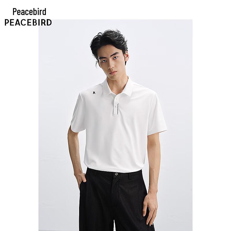 PEACEBIRD Men s Solid Short Sleeve Polo Shirt S