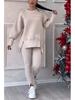 2025 Spring/Fall Women's Irregular Long Sleeve Sweatshirt & Leggings Set