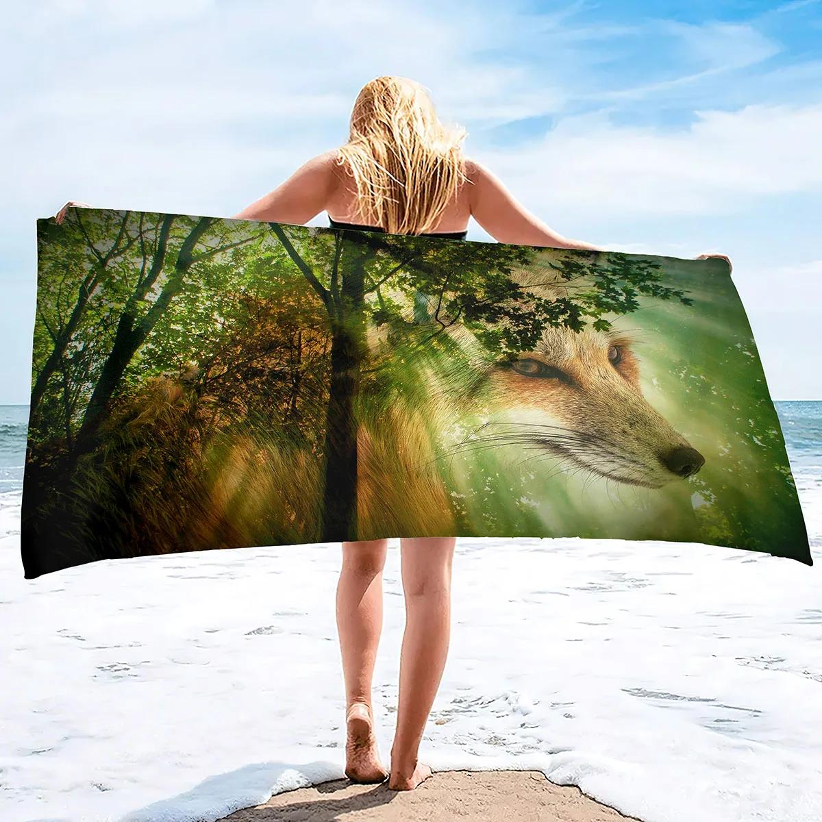 

Wild Animal Spots Beach Bath Towel Soft Absorbent Microfiber Hand Towels for Hair Spa Hotel Bathroom Beach Kitchen Spa Gym Towel W40*H60(CM)