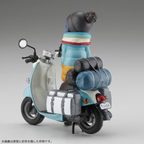 Kaiyodo ARTPLA Yurucamp Shima Rin and Bike Set 1/24 Anime Scale Unpainted Plastic Model Kit