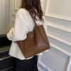 French Style PU Leather Shoulder Bag Simple Casual New Design Tote Bag Retro Underarm Bag  Travel