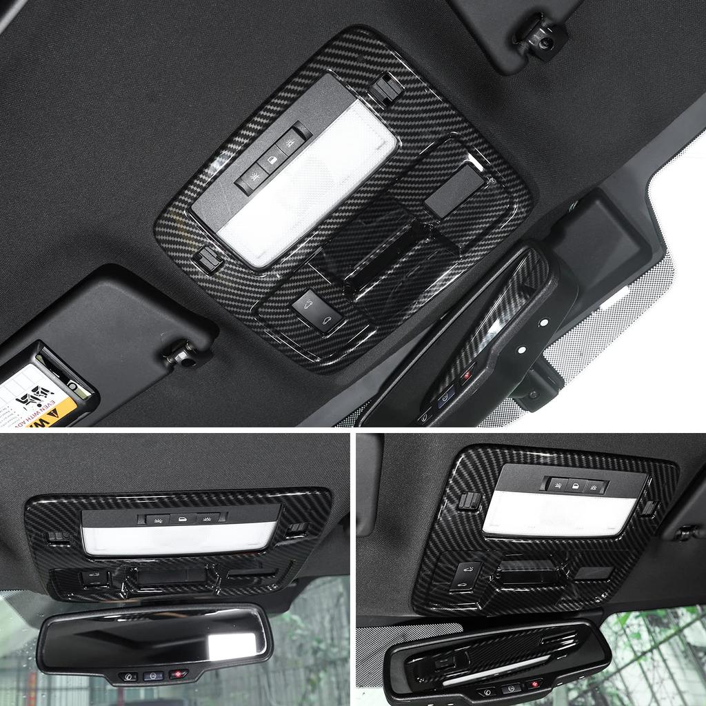 RT-TCZ Roof Reading Light Lamp Switch Button Panel Trim Cover Carbon Fiber Interior Accessories for Chevrolet Camaro 2010-2015