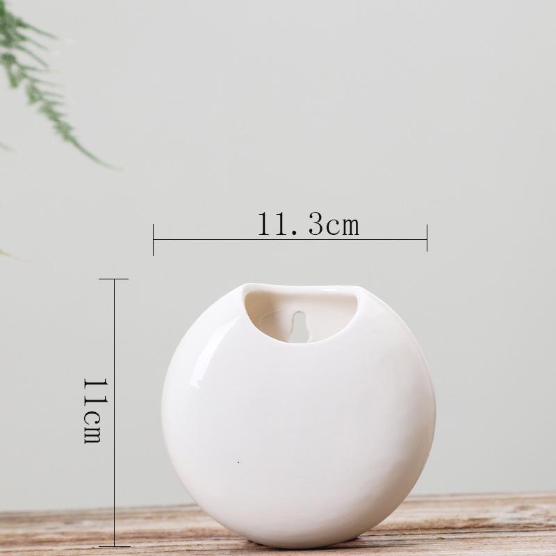 

Круглая настенная ваза, фоновое украшение на стену, подвесная ваза для цветов, аксессуары для цветочных композиций, подвесной цветочный горшок белый