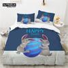 Easter Eggs Bedding Set King Queen Size Cartoon Rabbit Duvet Cover With Pillowcase For Kids Adults As Greetings And Presents