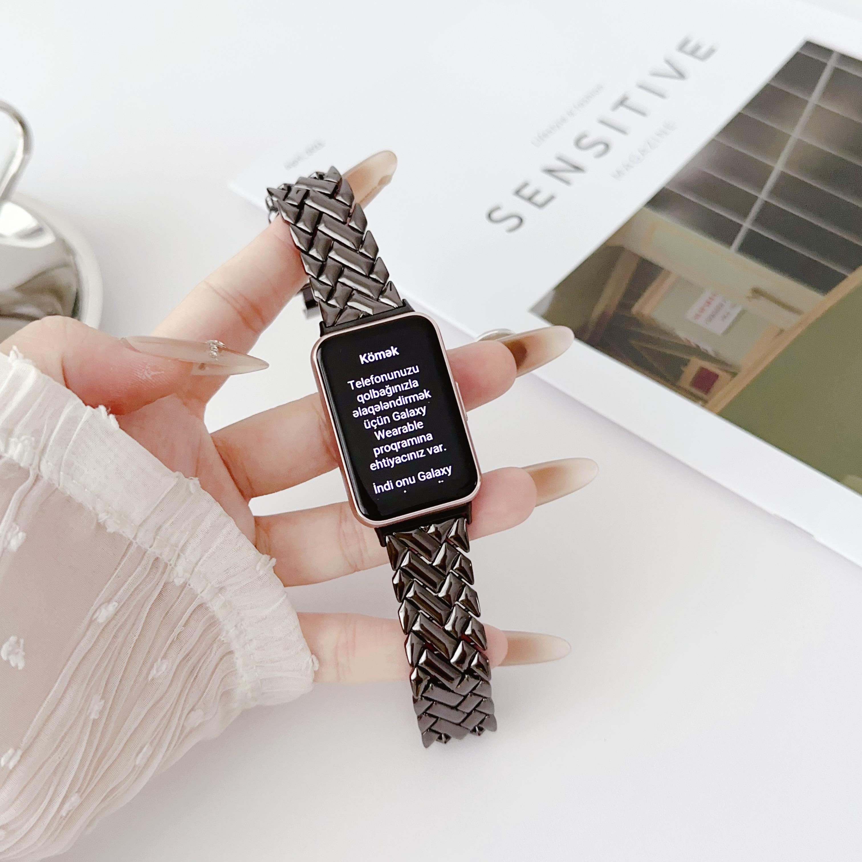 

Ремешок из нержавеющей стали для Samsung Galaxy Fit3, металлический браслет для Galaxy Fit 3 SM-R390, сменные аксессуары для браслета For Samsung Galaxy Fit 3 чёрный