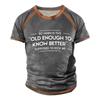 Men's Raglan T-shirt Retro Short Sleeve Round Neck Letter Printing Tops