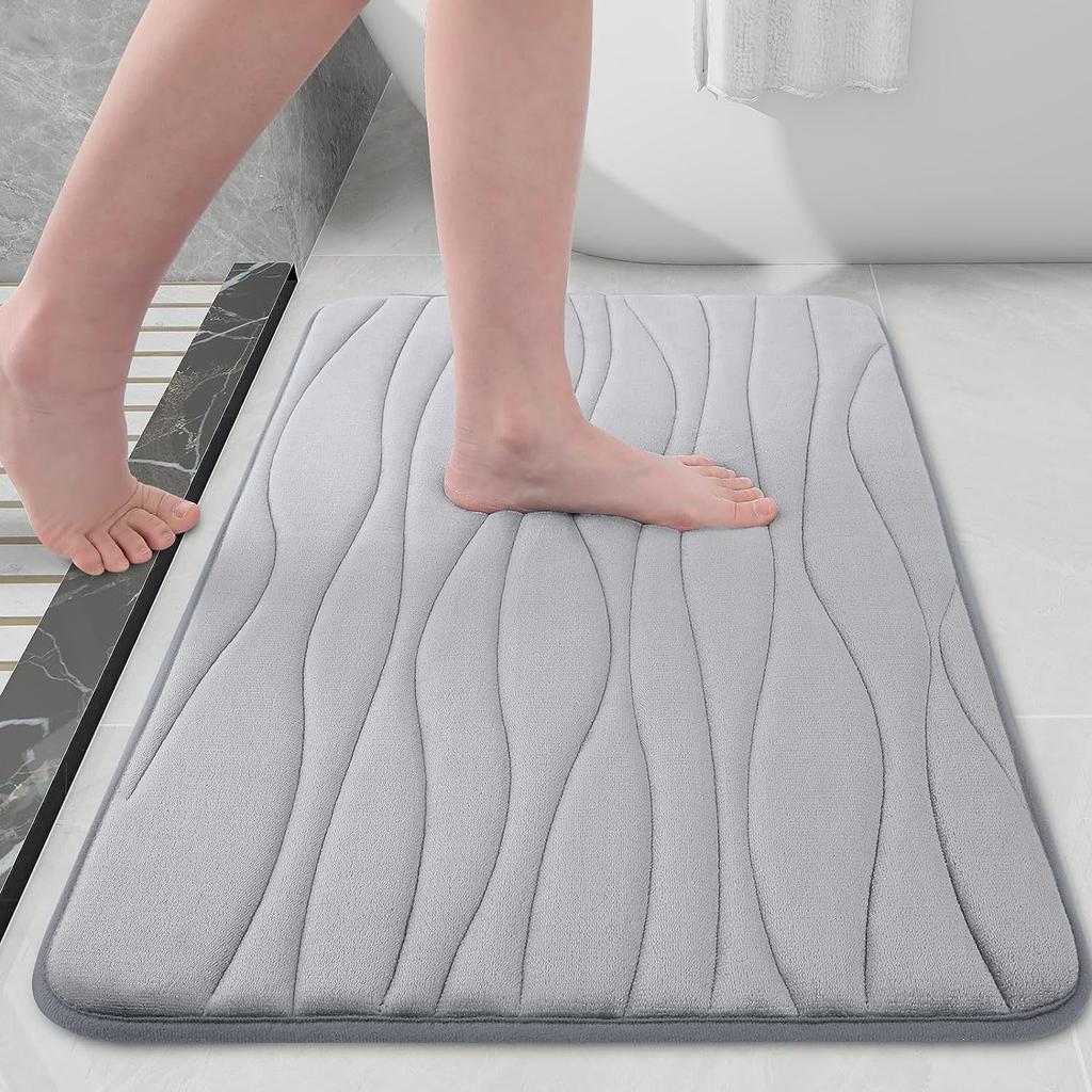 Super Absorbent Bath Mat Non Slip Rugs Bathroom Carpets Soft Memory Foam Floor Washable Bathtub Floor Rug Shower Doormat