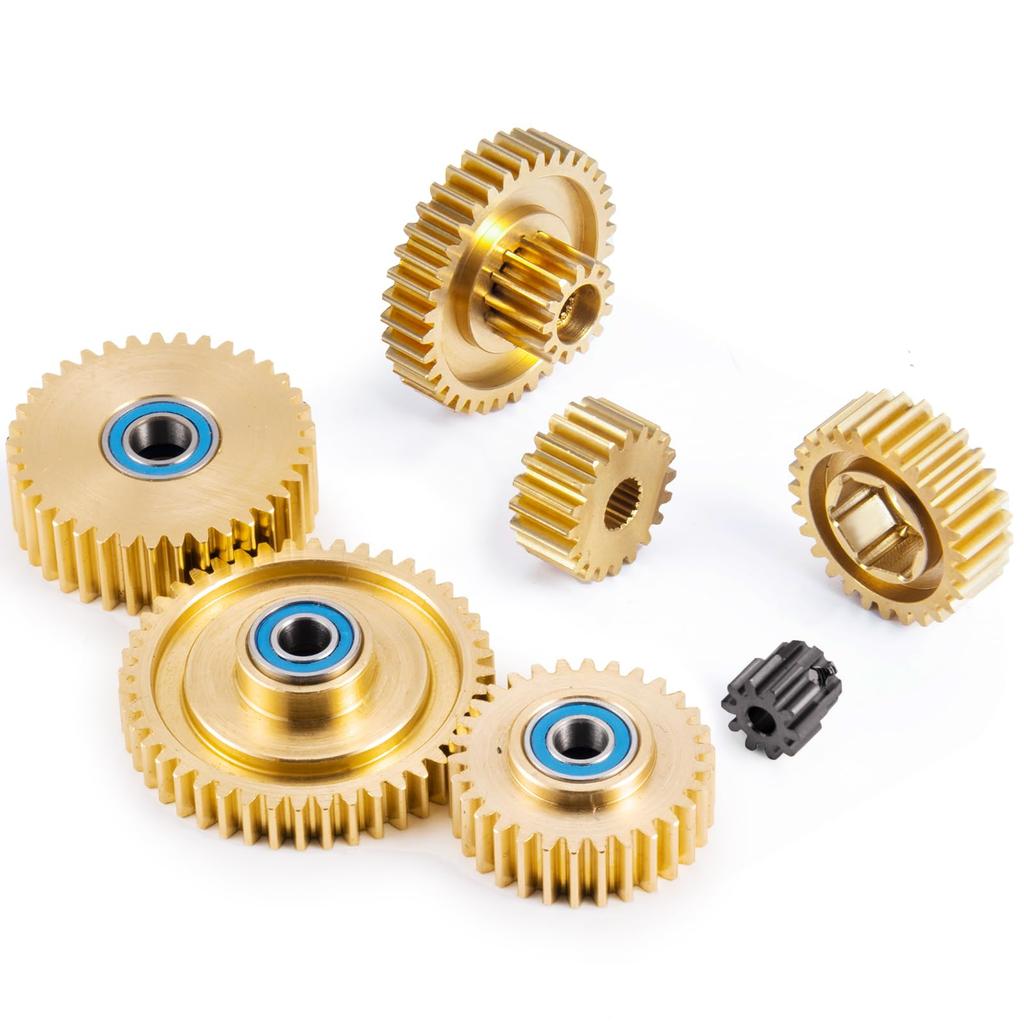 TRZX 7-teiliges Messing Motorgetriebe Zahnradteile Set für Tamiya 114 RC Sattelzugmaschine