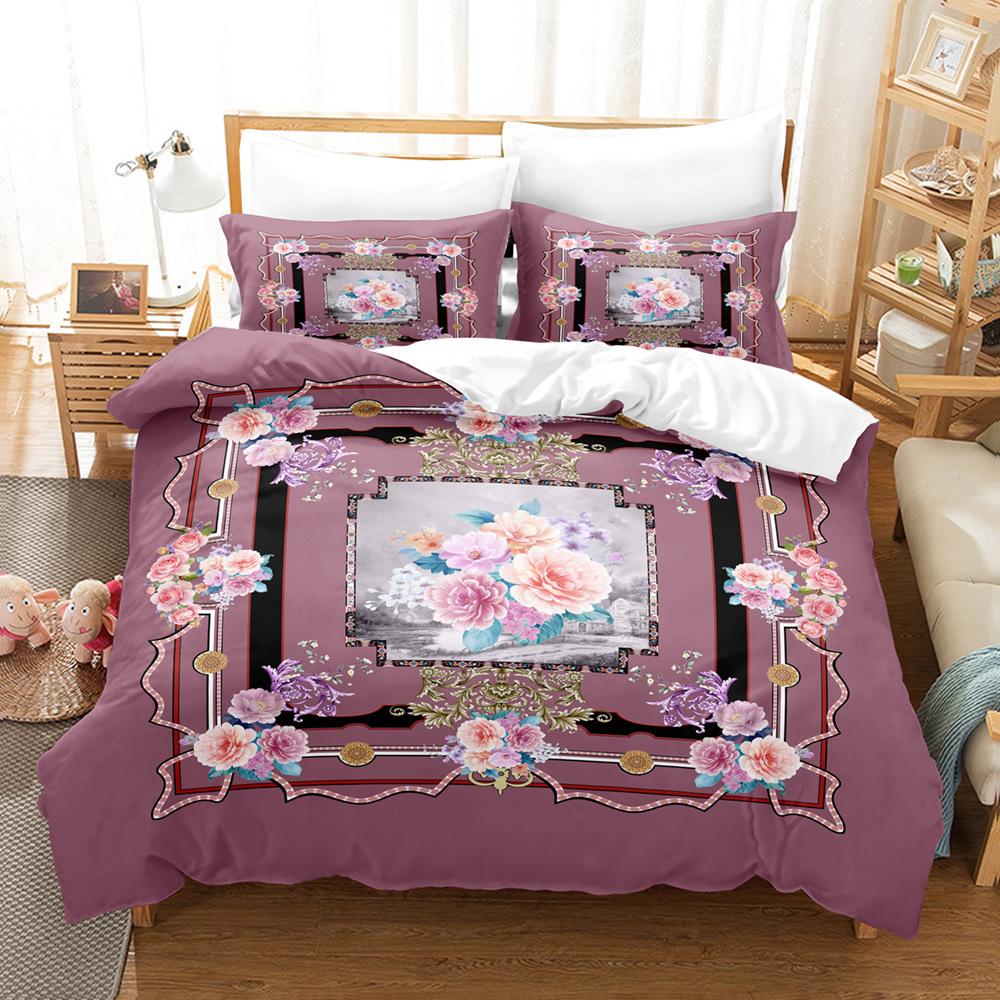 

European Court Baroque Printing Three-Piece 3D Digital Printing Kit cover 70 * 133 and 50 * 75 * 1