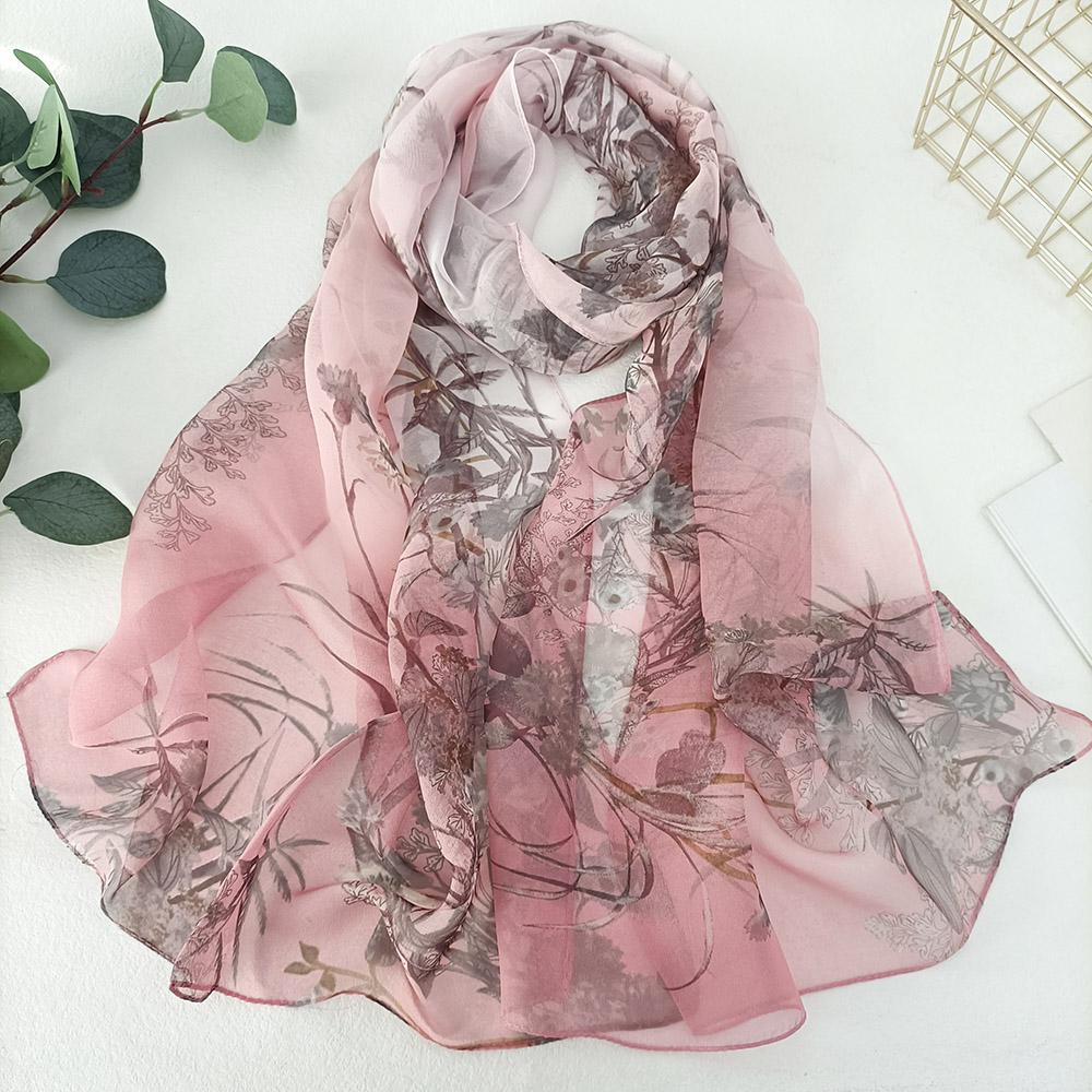 Green Grass Women Elegant Chiffon Georgette Bandana Scarf Summer Beach Sunscreen Thin Hijab