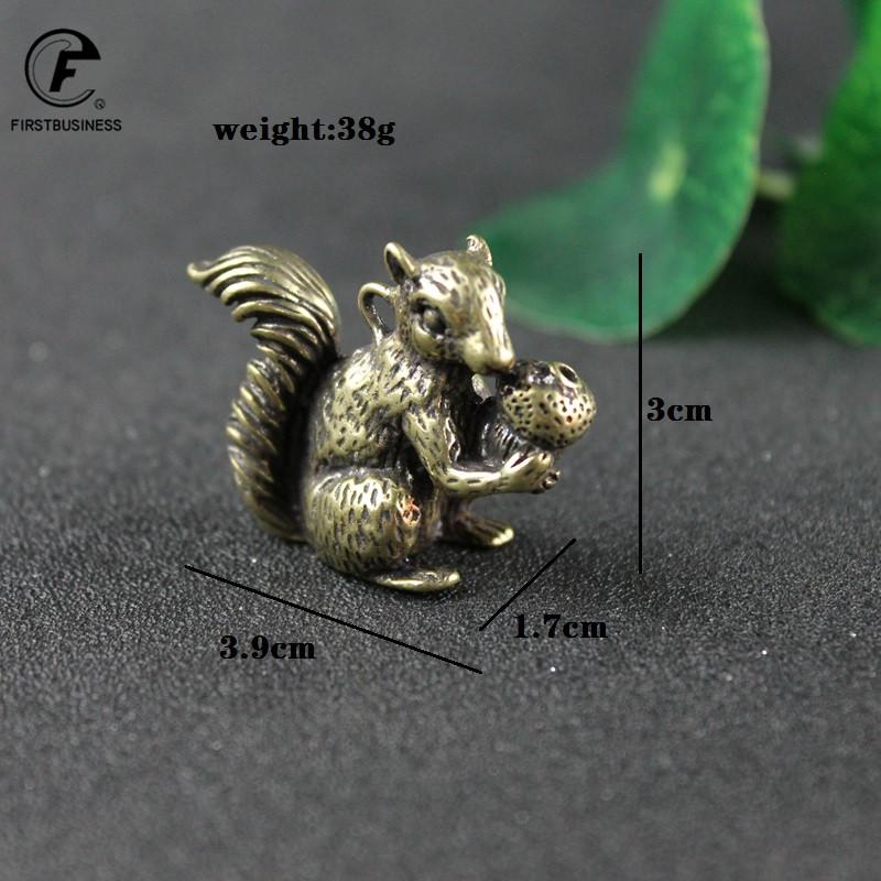 Vintage Brass Squirrel Pine Nuts Ornaments Home Decor Accessories Copper Animal Figurines Incense Burner Car Key Chains Pendants