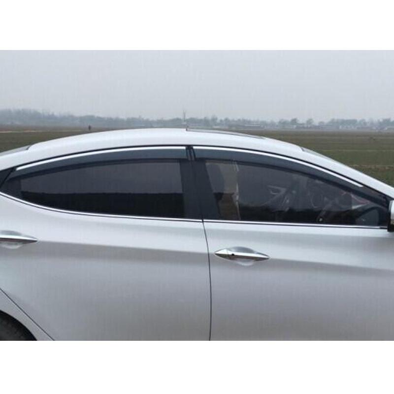 For Hyundai Elantra Avante 2016 2017 2018   Car Styling Stick Plastic Window Glass Wind Visor Rain/Sun Guard Vent 4PCs