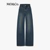MO&Co. Women's Cotton Wide-Leg Denim Jeans
