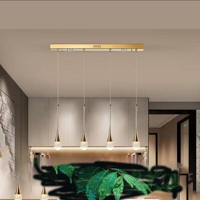 Candelabro de habitación para comedor, lámpara Led moderna de cristal para sala de estar, cocina, isla, lámpara colgante, accesorio de iluminación negro con gota de agua creativa