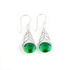 Chrome Diopside Gemstone 925 Sterling Silver Jewelry Drop/Dangle Earrings 1.64" CE-1-2