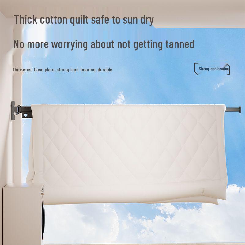 Wall-Mounted Foldable Clothes Drying Rack for Balcony/Wardrobe