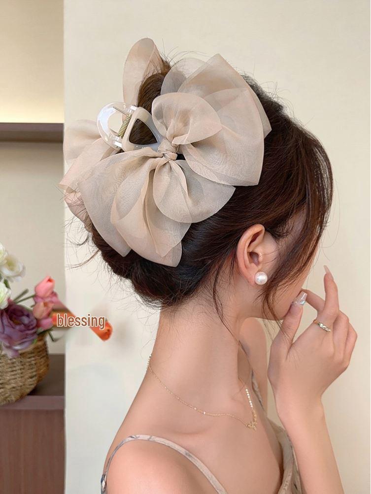 Elegante Retro-Frische Wolkenblasen-Schleifen-Haarspange: Große Haarklammer für Hinterkopf