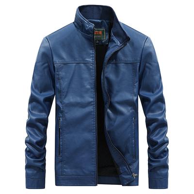 Men's Spring and Autumn New PU Leather Jacket Large Size Leather Jacket Stand-up Collar Youth Motorcycle Leather Jacket