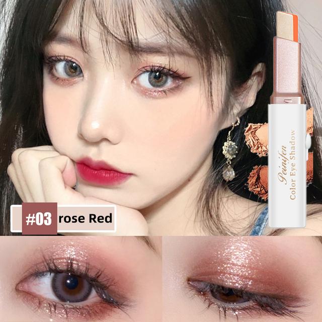 

2 в 1 подвійний колір блискучі тіні для повік в палиці водонепроникні градієнтні стерео тіні для повік палітра двоколірні мерехтливі косметичні інструменти для макіяжу 03