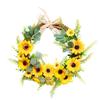 Artificial Sunflower Wreath Yellow Flower Wreath for Front Door Wall Window Hanging Decor 22.83 X 3.94in