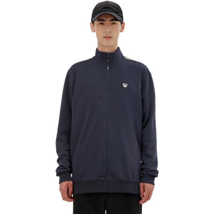 Emporio Armani Solid Color Casual Stand Collar Jacket Men jackets Navy-Blue 3HPM81-PJP7Z-1554