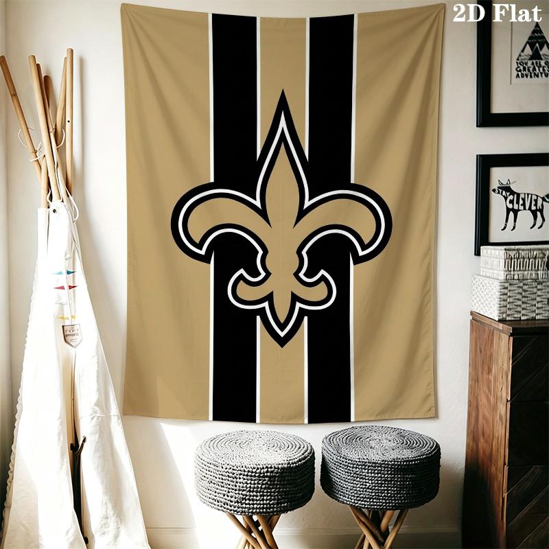 New Orleans Saints Wall Tapestry Aesthetic Wall Hanging Printed Fabric Blanket Decorative Tapestries for Bedroom Living Room Home Decor