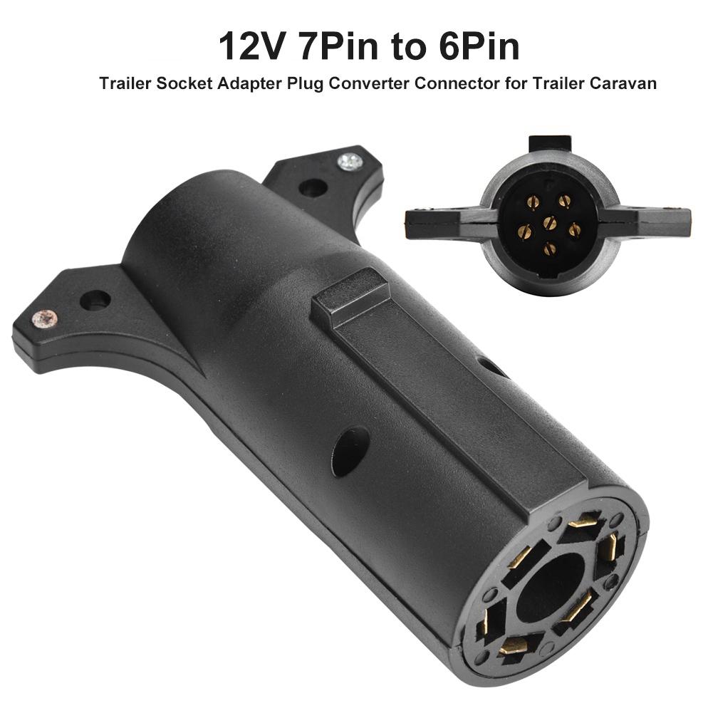 12V 7Pin to 6Pin N&S Trailer Socket Adapter Plug Converter Connector for Trailer Caravan