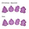4Pcs/Set Christmas Halloween Cookie Cutter Stamp Biscuit Mold 3D Cookie Plunger Fondant Sugar Craft Pastry Cake Decorating Tool