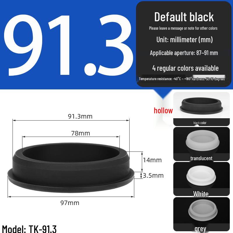 Black High-Temperature Resistant T-Shaped Silicone Stopper - Round Hole Rubber Gasket & Shock-Absorbing Blind Plug