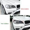 Applicable To BMW X5 E70 2008-2013 Automotive Carbon Fiber Pattern Headlight Eyebrow Car Sticker Exterior Accessories