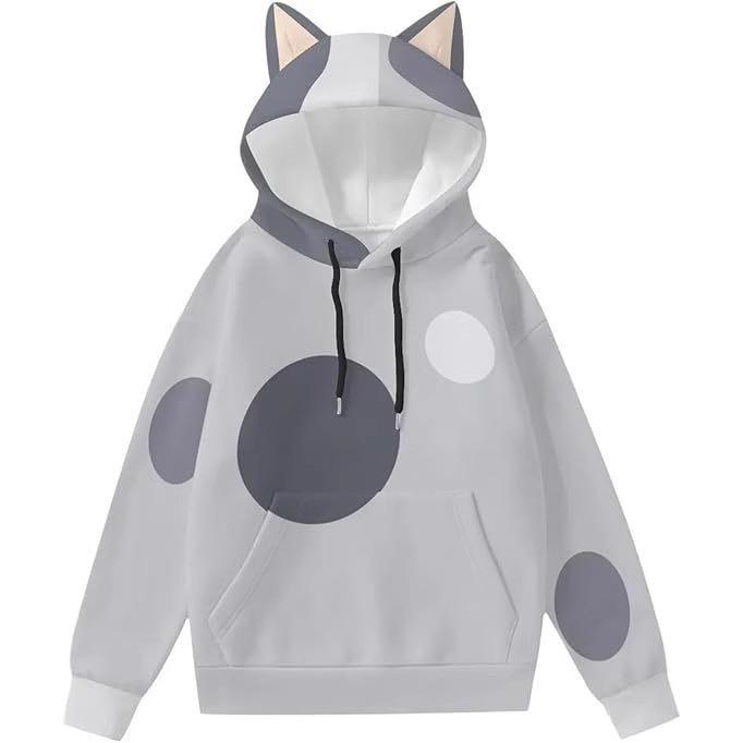 Bluey Cat Ear Hoodie 3D Digital Print Graphic Pullover Streetwear Unisex Couple Sweatshirt