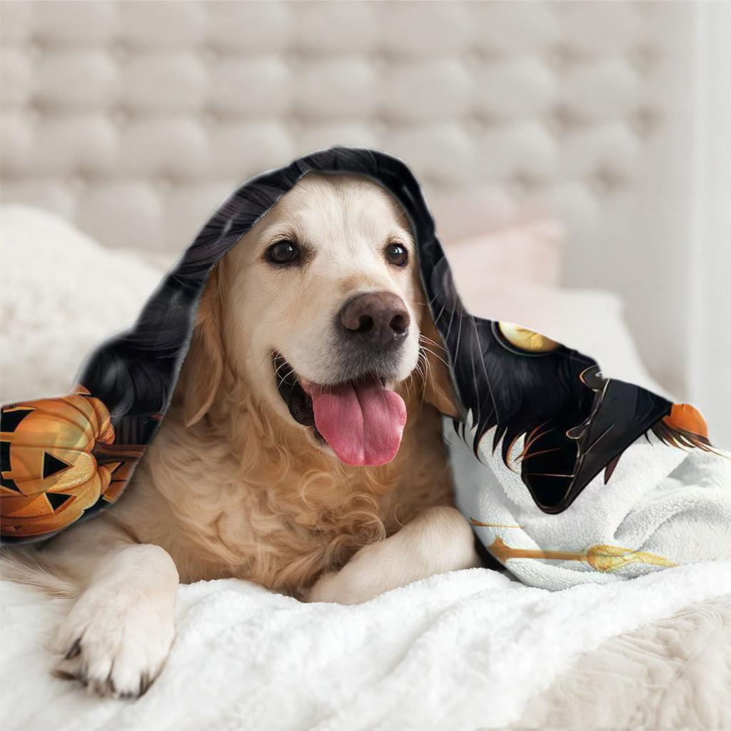 Halloween black cat pattern Printed Blanket for Bed Travel Camping Living Room Office Conditioning Blanket for All Seasons Gifts