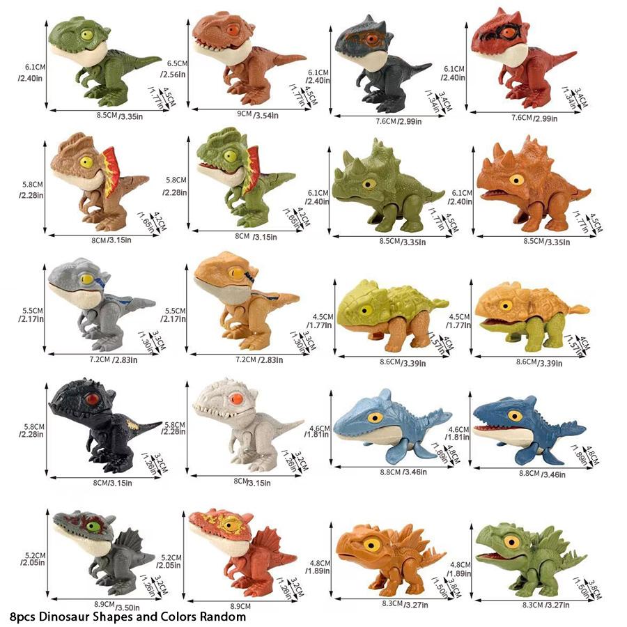 5/6/8PCSCute Finger Dinosaurs Set - Multiple Play Ways & Styles, Realistic Simulation for Childrens Creative Fun and Education