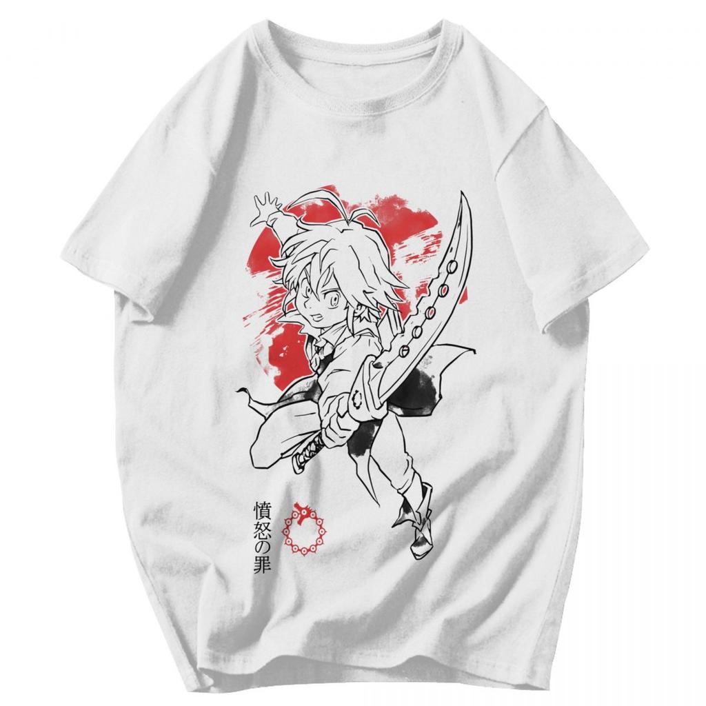 Men T Shirt Seven Deadly Sins Escanor Anime Cotton Y2K Graphic Anime Unisex Tops T Shirts