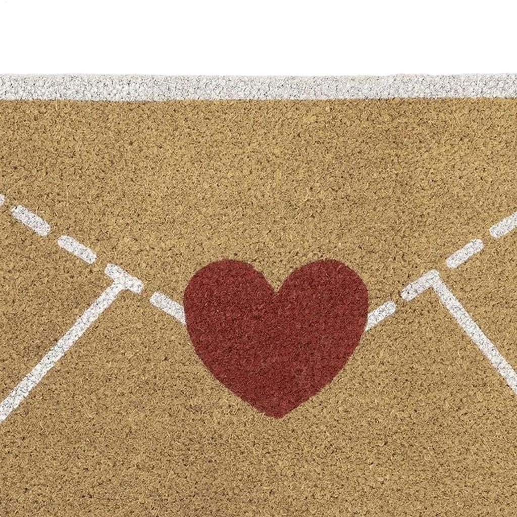 Heart Envelope Valentine Door Mat Non-Slip Indoor Outdoor Welcome Rug Front Door Entryway Decor for Holiday Season Home Balcony