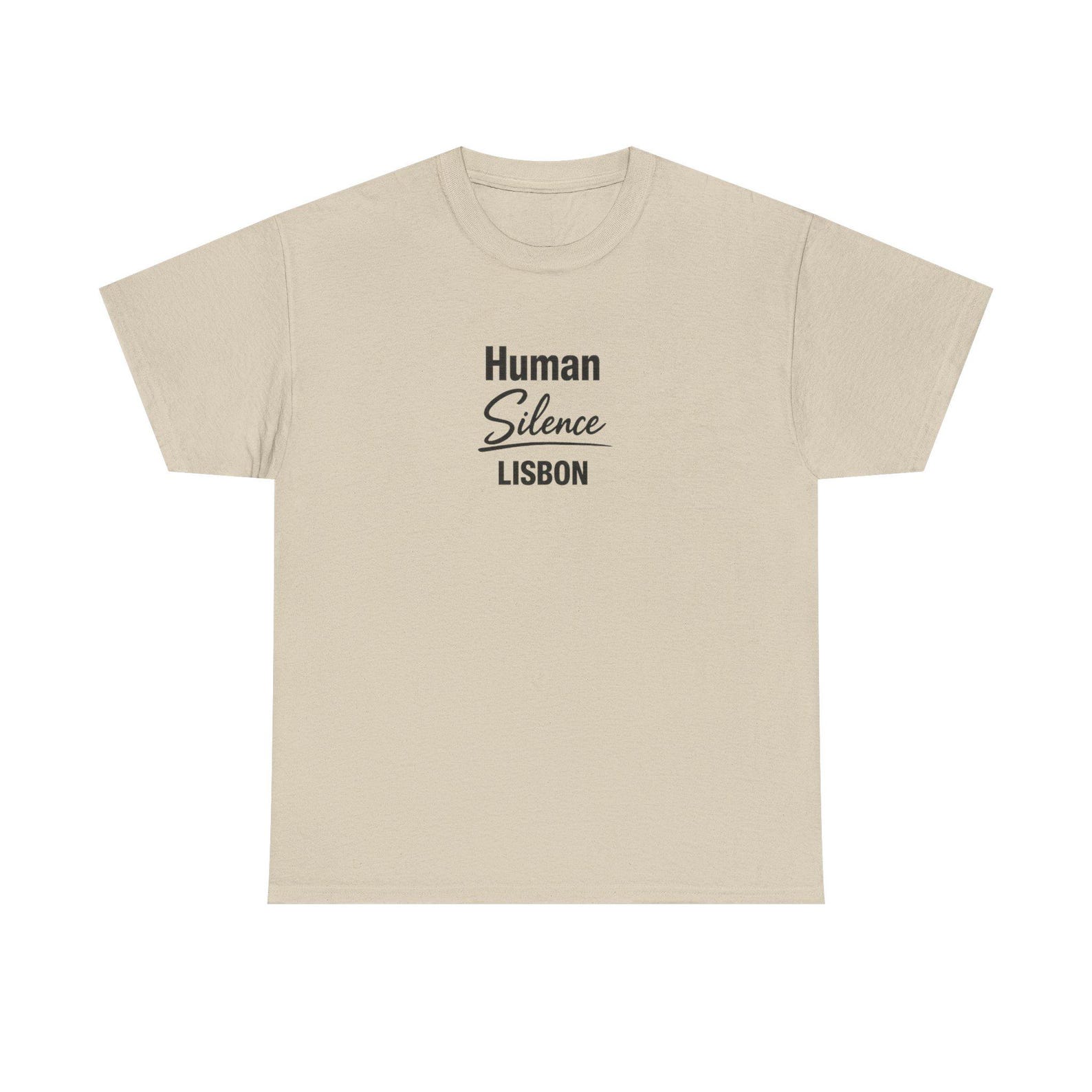Human Silence Lisbon Tee | Minimal Text Graphic T-Shirt L