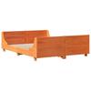 Vidaxl Bed Frame Without Mattress, Waxed Brown, 160X200 Cm, Solid Pine