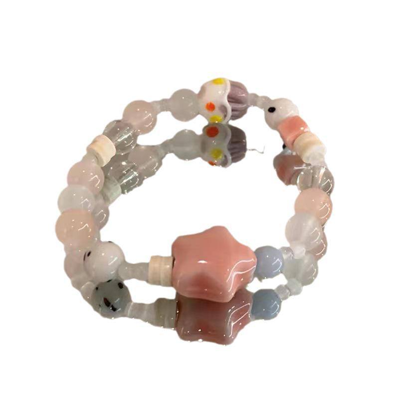 "New Ceramic Beaded Bracelet: Sweet Chinese Style for Women"